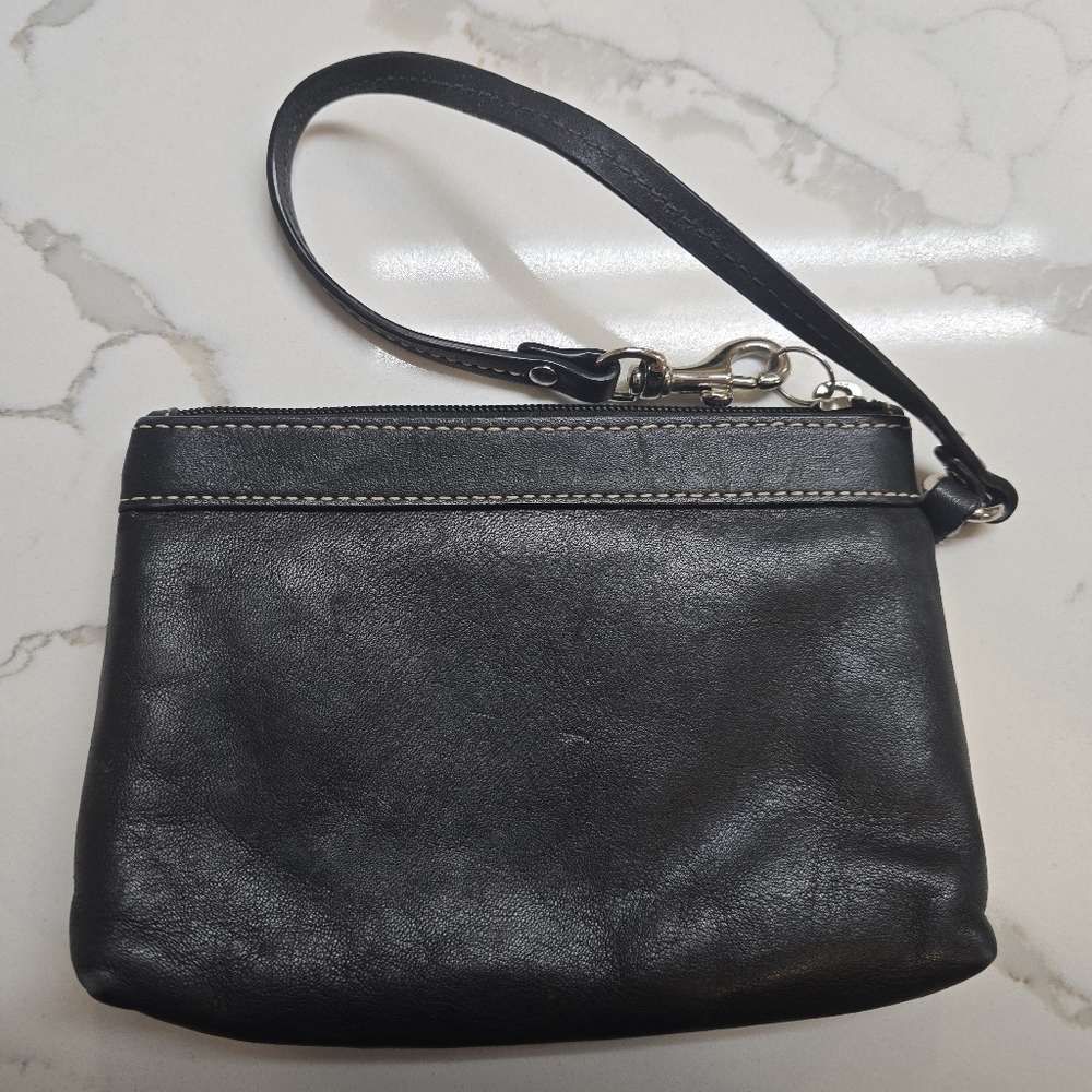 Coach Black Leather Clutch Wristlet - Picture 2 of 13